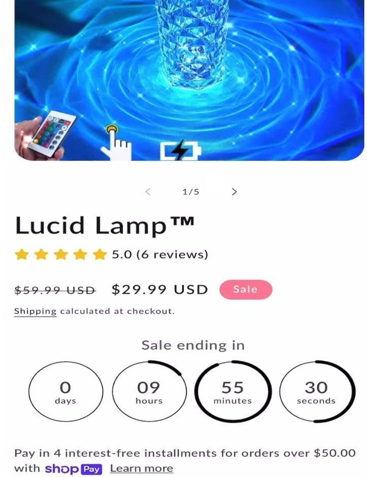 Screenshot of LucidLampco customer reviews