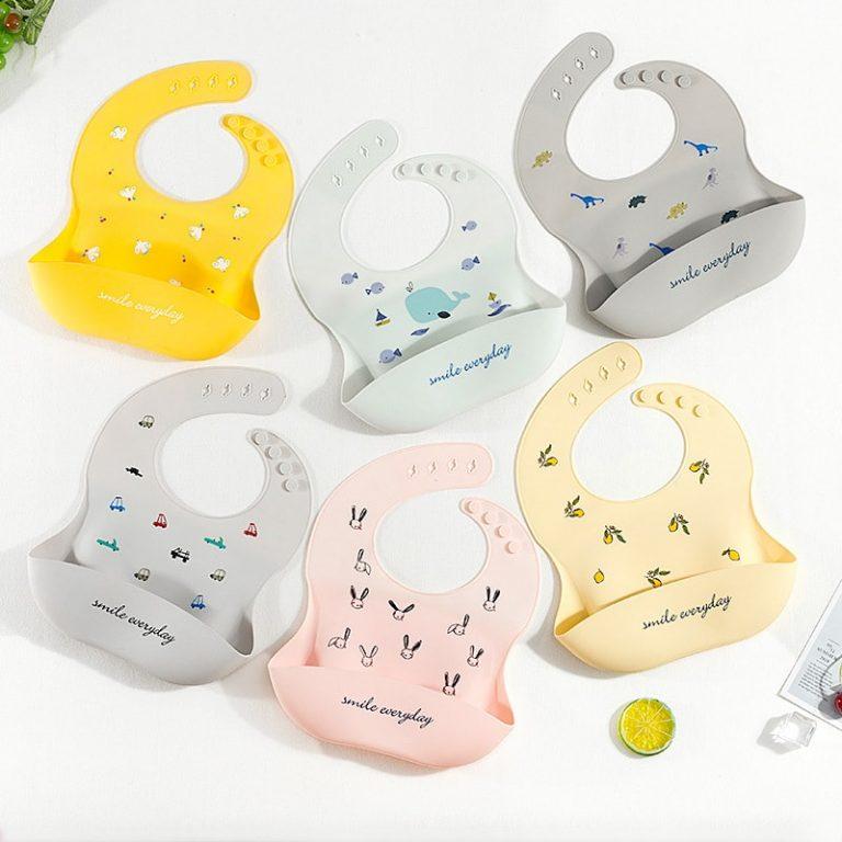Image of 6 silicone baby bibs 