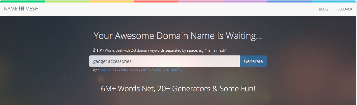 domain name generator Namemesh