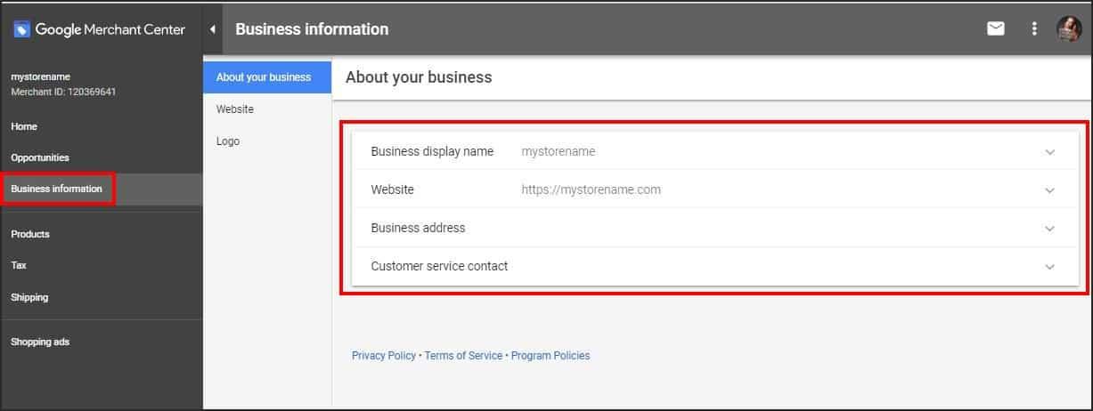 Verify website in Google Merchant