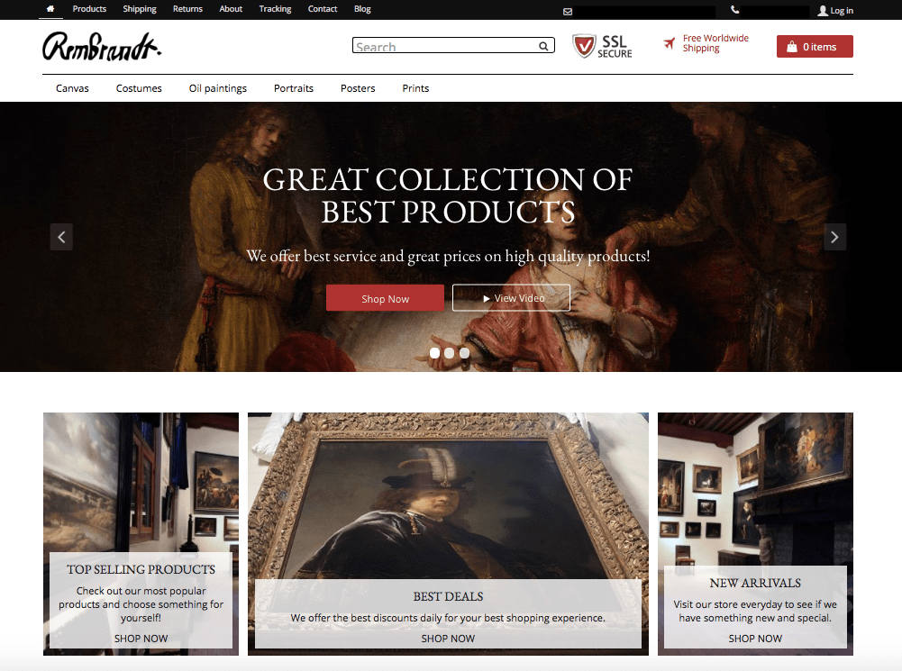 The Rembrant theme for AliDropship stores