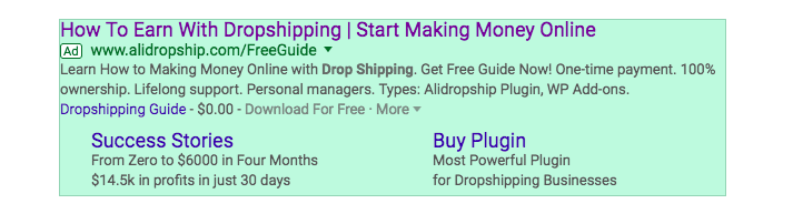 Google Ads remarketing: search ad example