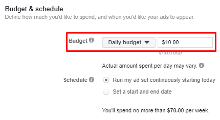 chose a budget