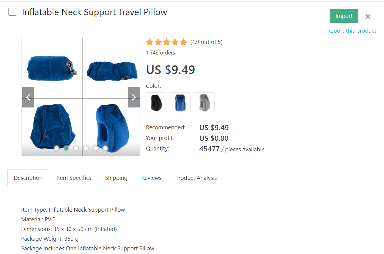 Blue inflatable neck-support pillow to make your journey more comfortable