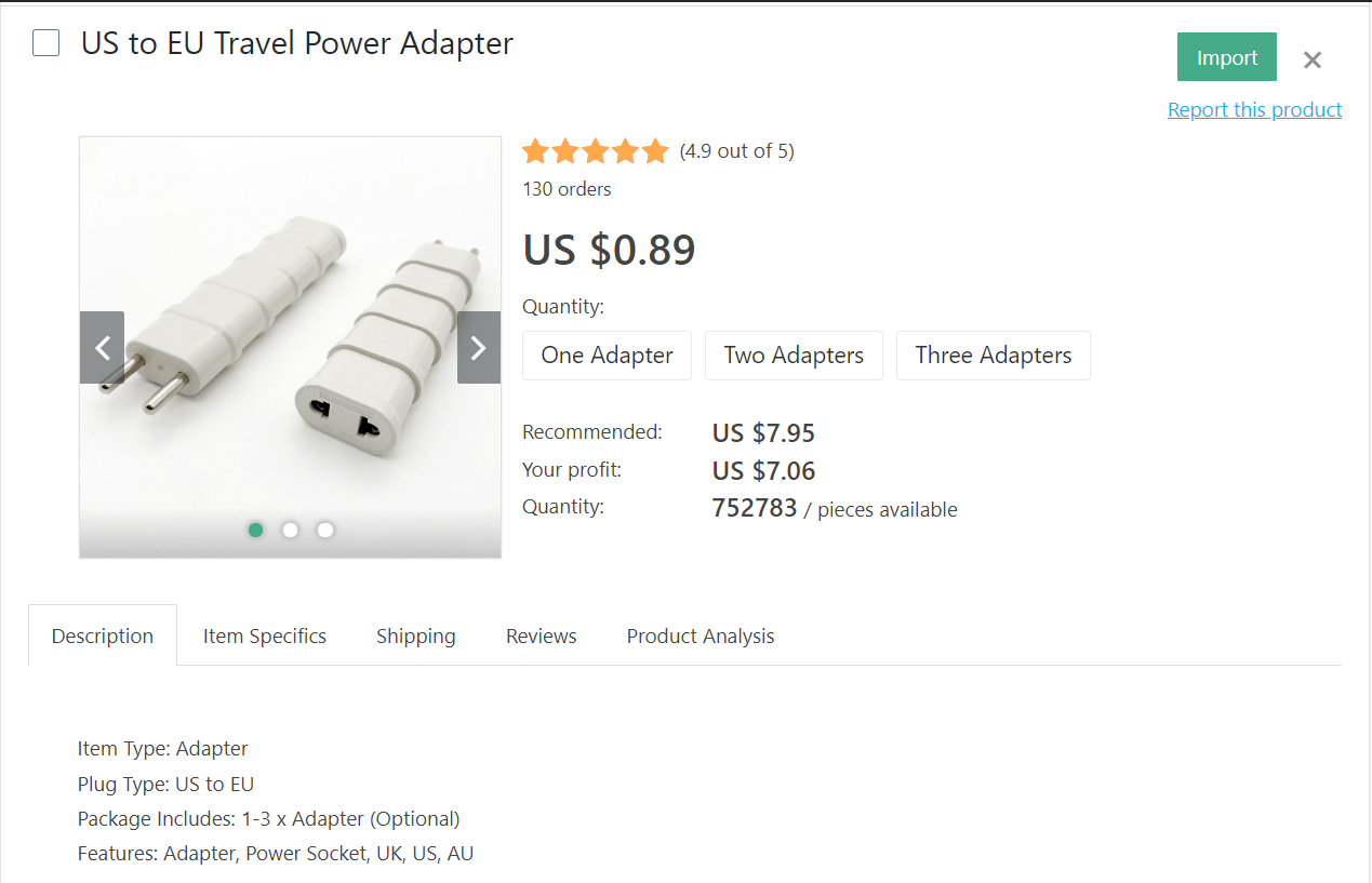 US to EU power adapter for travelers going to Europe