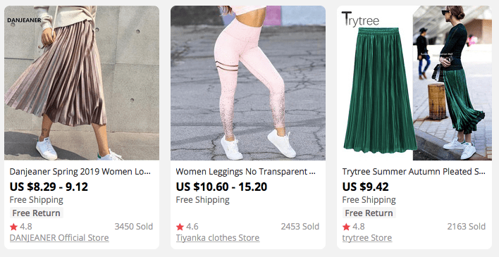 Shiny metallic-texture skirts and leggings