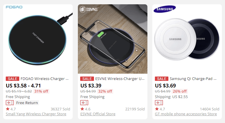 a picture showing trending wireless chargers to sell