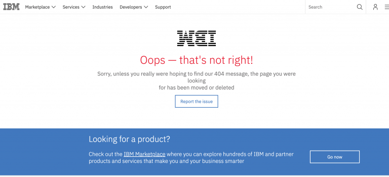 IBM 404 page not found