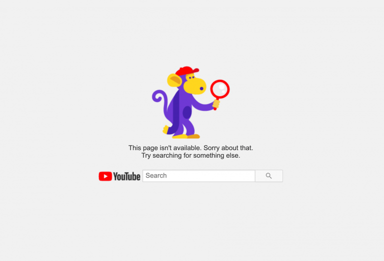 YouTube 404