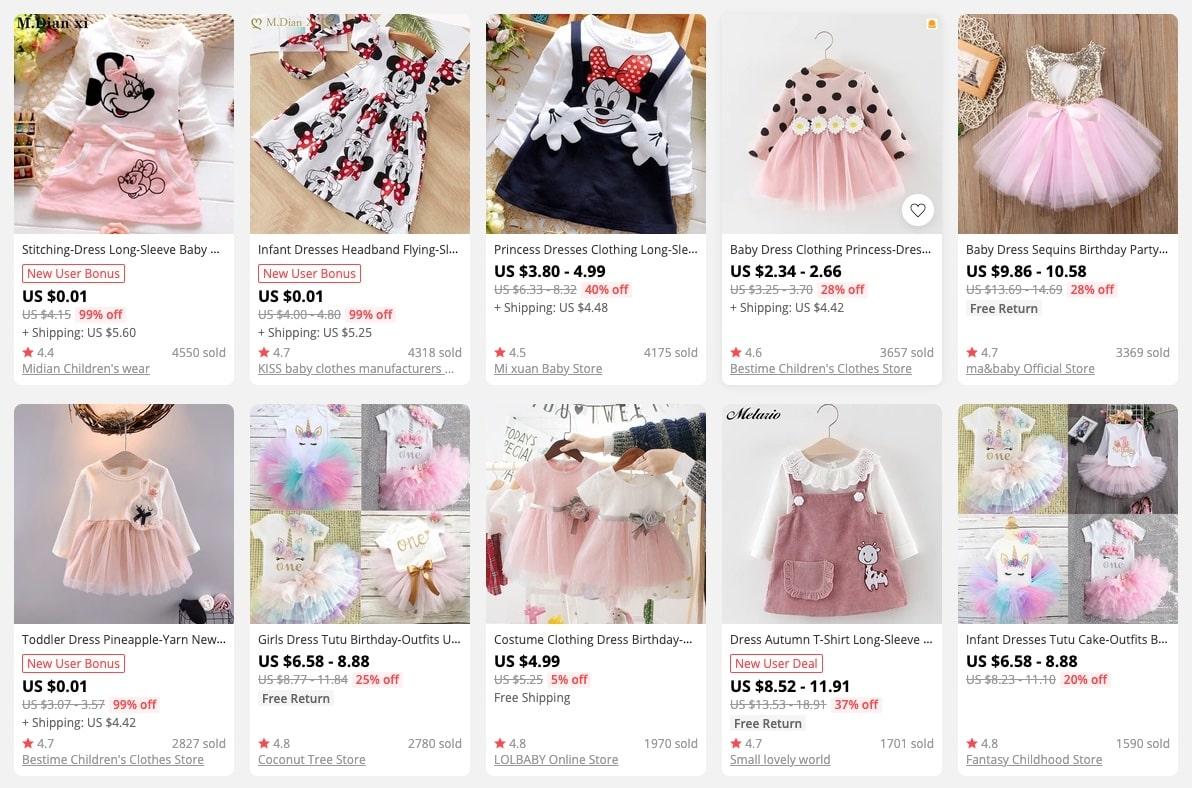 a picture showing that baby clothing is one of the best things to sell in an online store