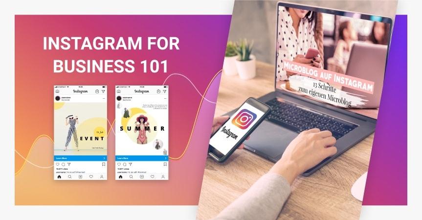 A person using Instagram for business with a laptop and a smartphone