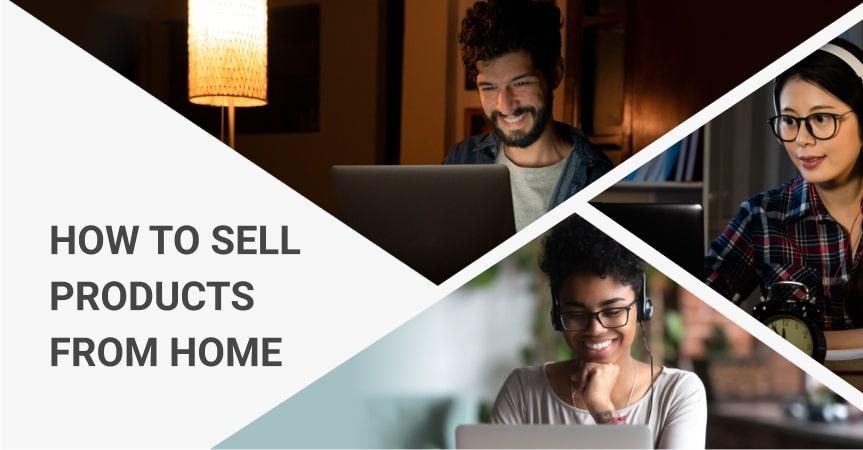 Happy people using laptops to sell products from home