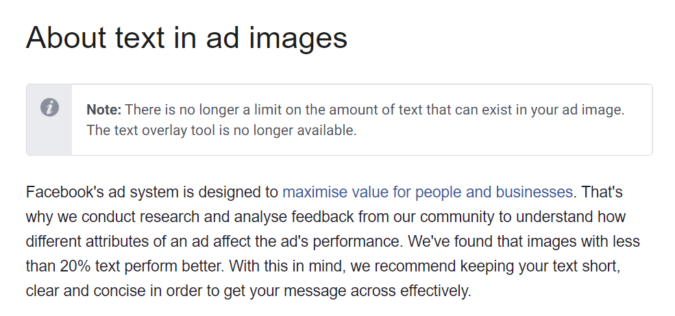 Facebook Updates 2020: New policy on texts percentage on ad images