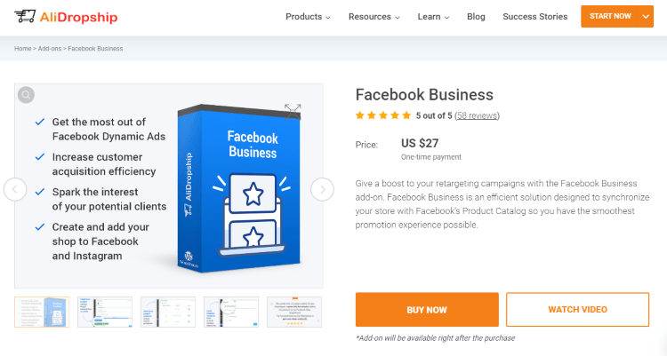 Facebook Business add-on: ecommerce tool for automated Facebook promotion 