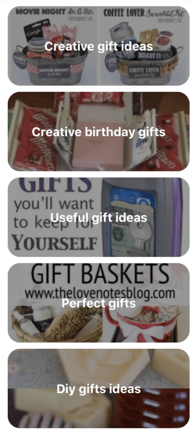The 'Gift' tab on Pinterest