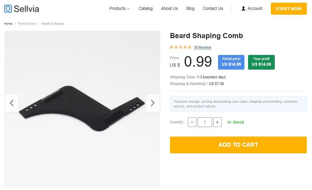 Want to dropship health and beauty products? Don't forget about goods for men - for example, beard shaping combs.