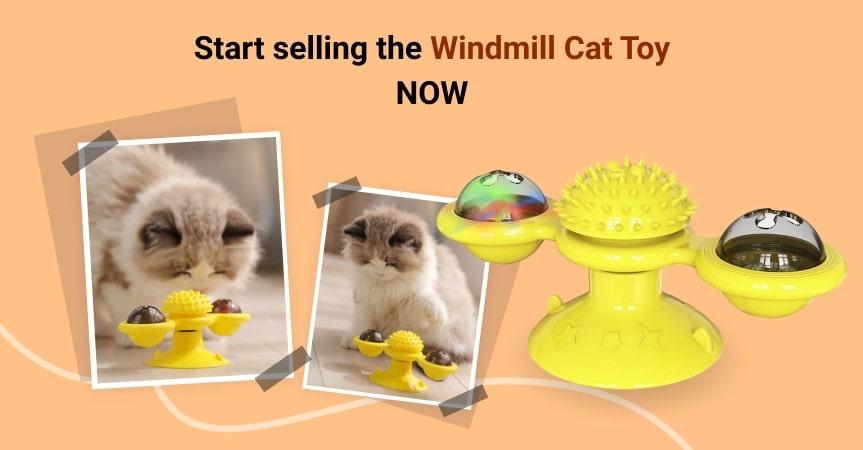 a picture showing windmill cat toy - the bestseller of this week