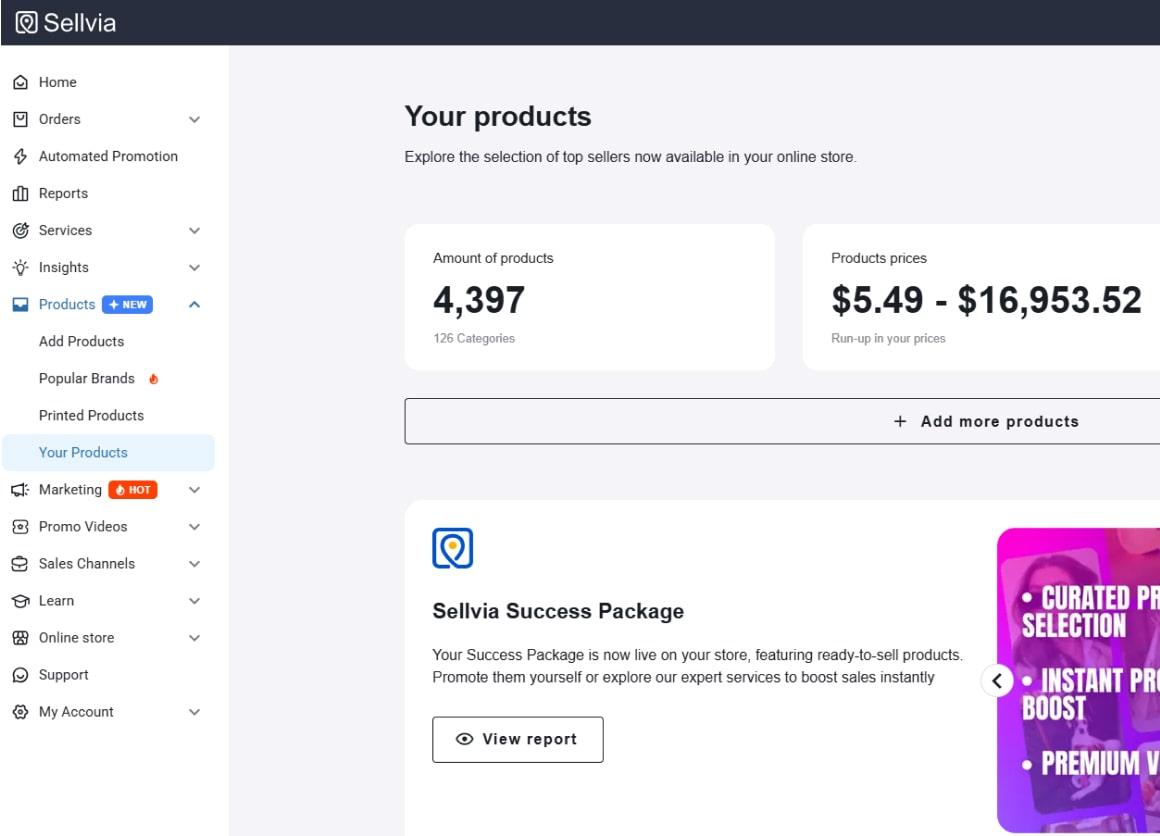 dashboard products