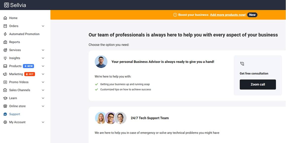dashboard support