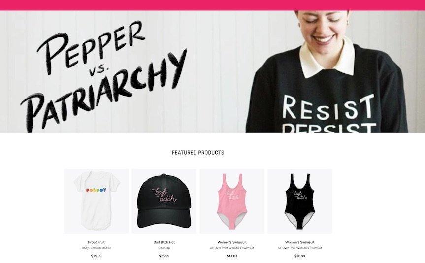 a picture showing the Pepper & Patriarchy brand that gained popularity due to social media marketing