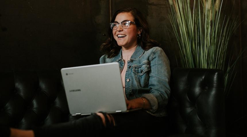 a picture showing a girl starting a business