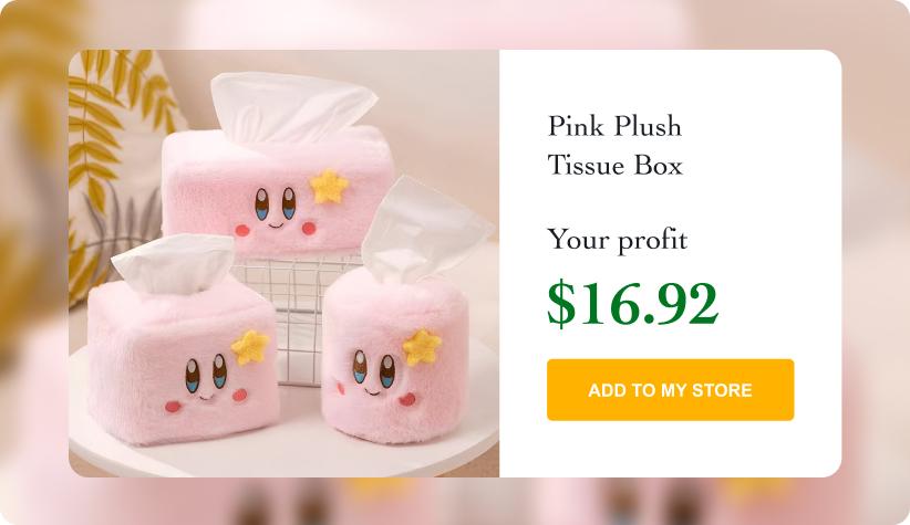 Pink Plush Tissue Box 